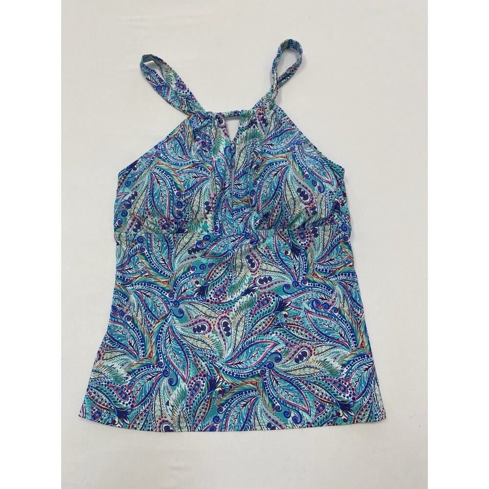 Sunsets Size DD Paisley Tankini Swim Top High Neck Boho Swimwear